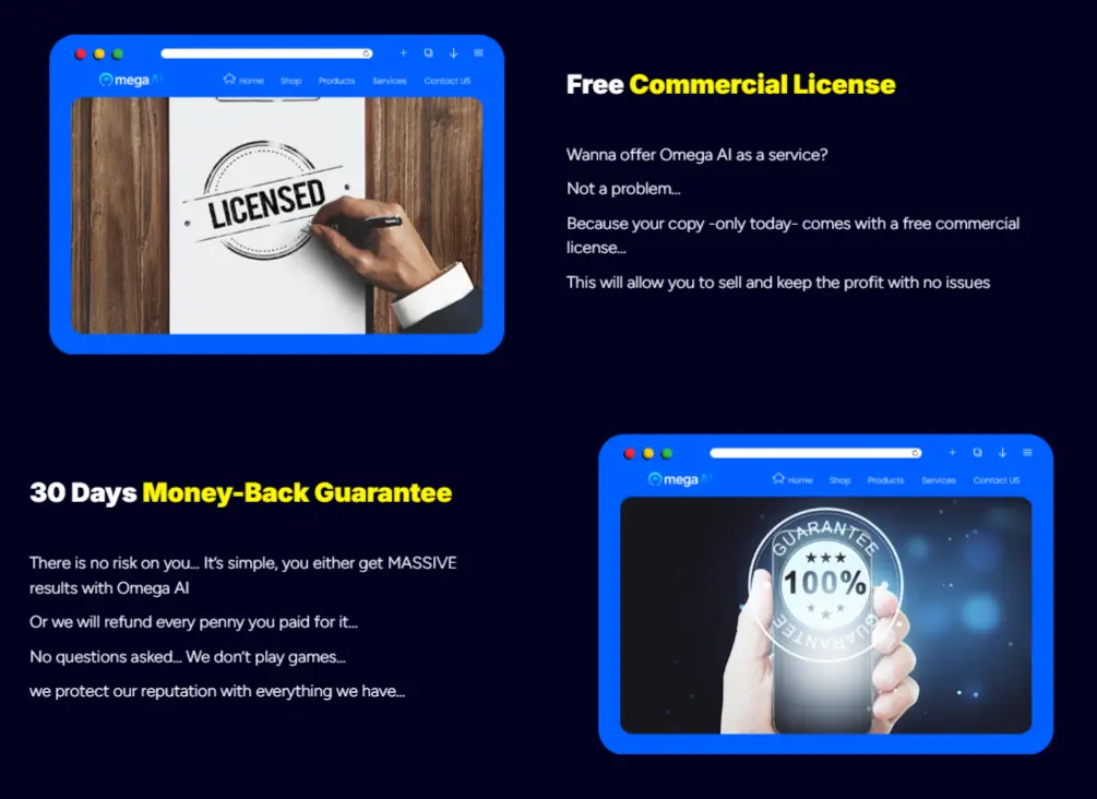 Omega Money back guarantee