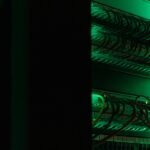 Blue lit server racks representing Bluehost Starter and Business web hosting tiers
