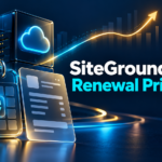 SiteGround Renewal Price illustrated with cloud hosting, recurring calendar and invoice