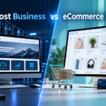 Bluehost Business vs eCommerce Essentials hosting plan comparison with website and online store