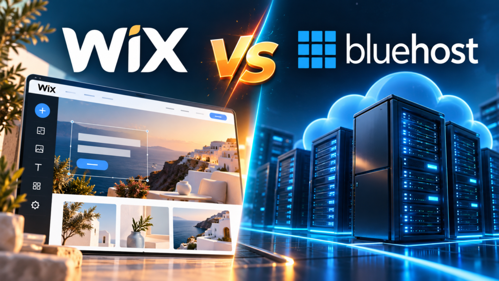 Wix vs Bluehost website builder and WordPress hosting comparison