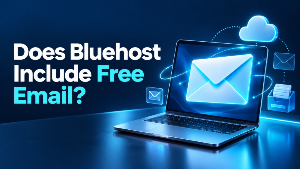 Does Bluehost Include Free Email title with laptop and glowing email envelope