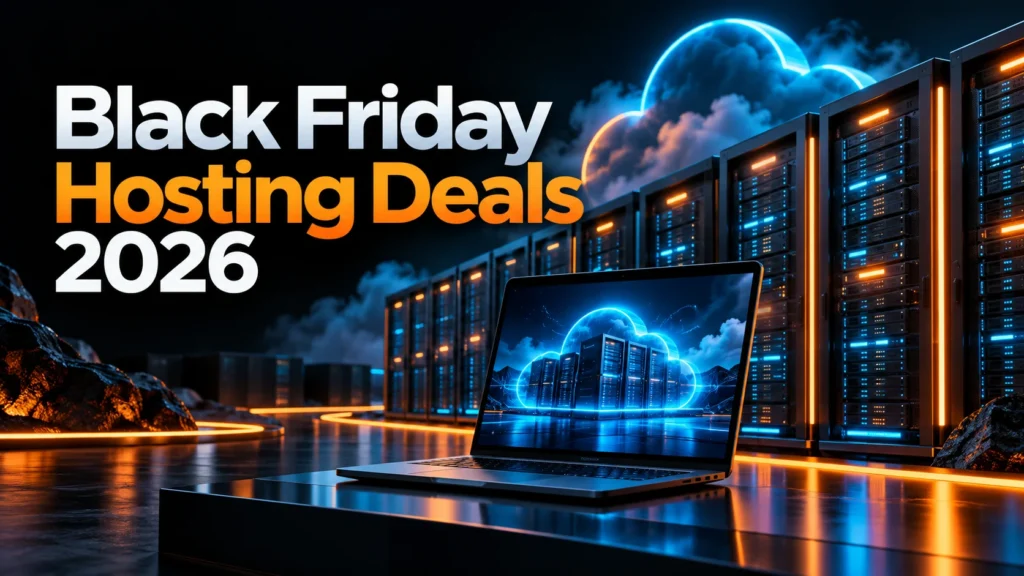 Black Friday hosting deals 2026 with cloud servers and laptop