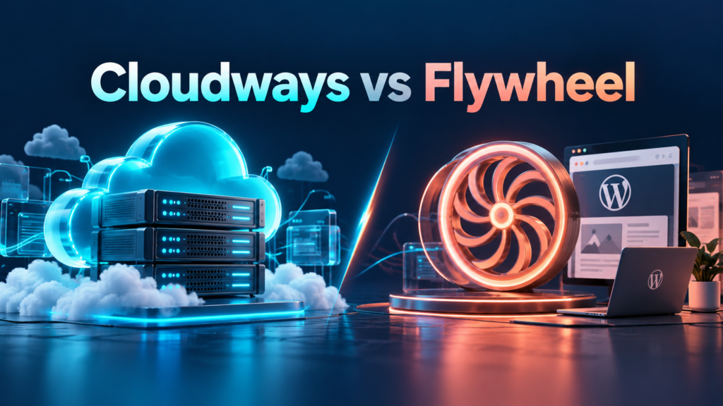 Cloudways vs Flywheel hosting comparison with cloud servers and a WordPress workspace