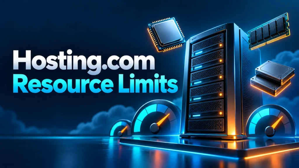 Hosting.com resource limits guide covering CPU, RAM and storage