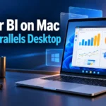 Power BI on Mac with Parallels Desktop editorial illustration